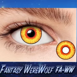 Unicorn Fantasy Werewolf Yellow Orange Premium Coloured Contact Lenses